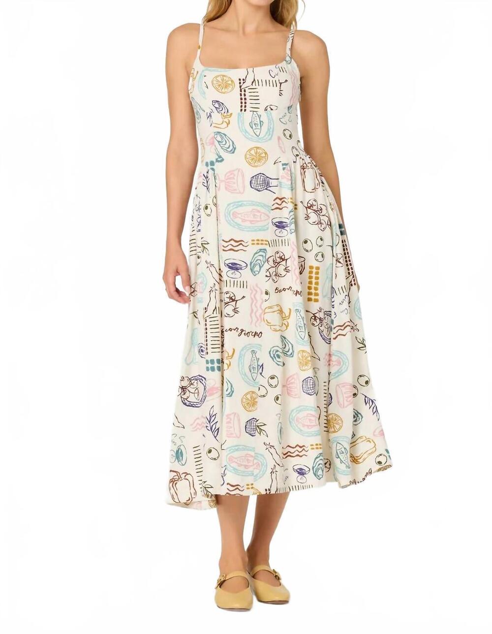NEW ASTR ansley dress in off white picnic